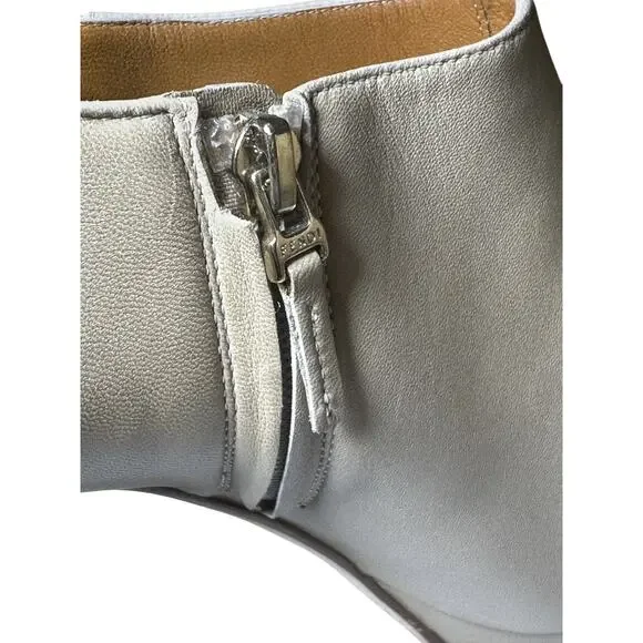 Fendi Fendista Beige Leather FF Logo Platform Heels Ankle Boots Size 39